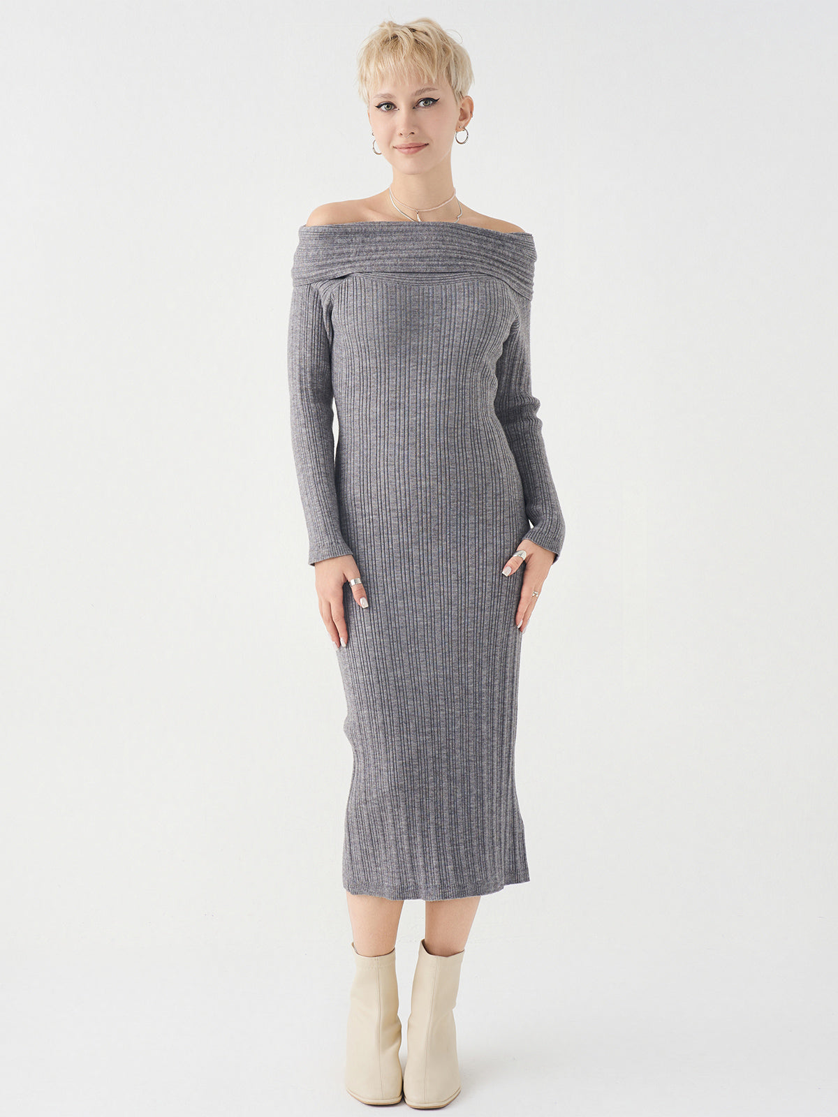 Off The Shoulder Knit Dress