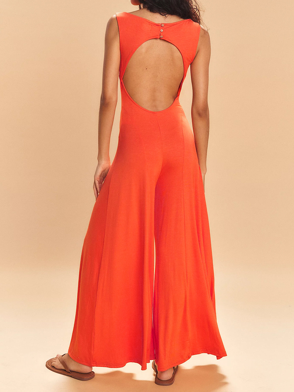 Backless Wide Leg Jumpsuit