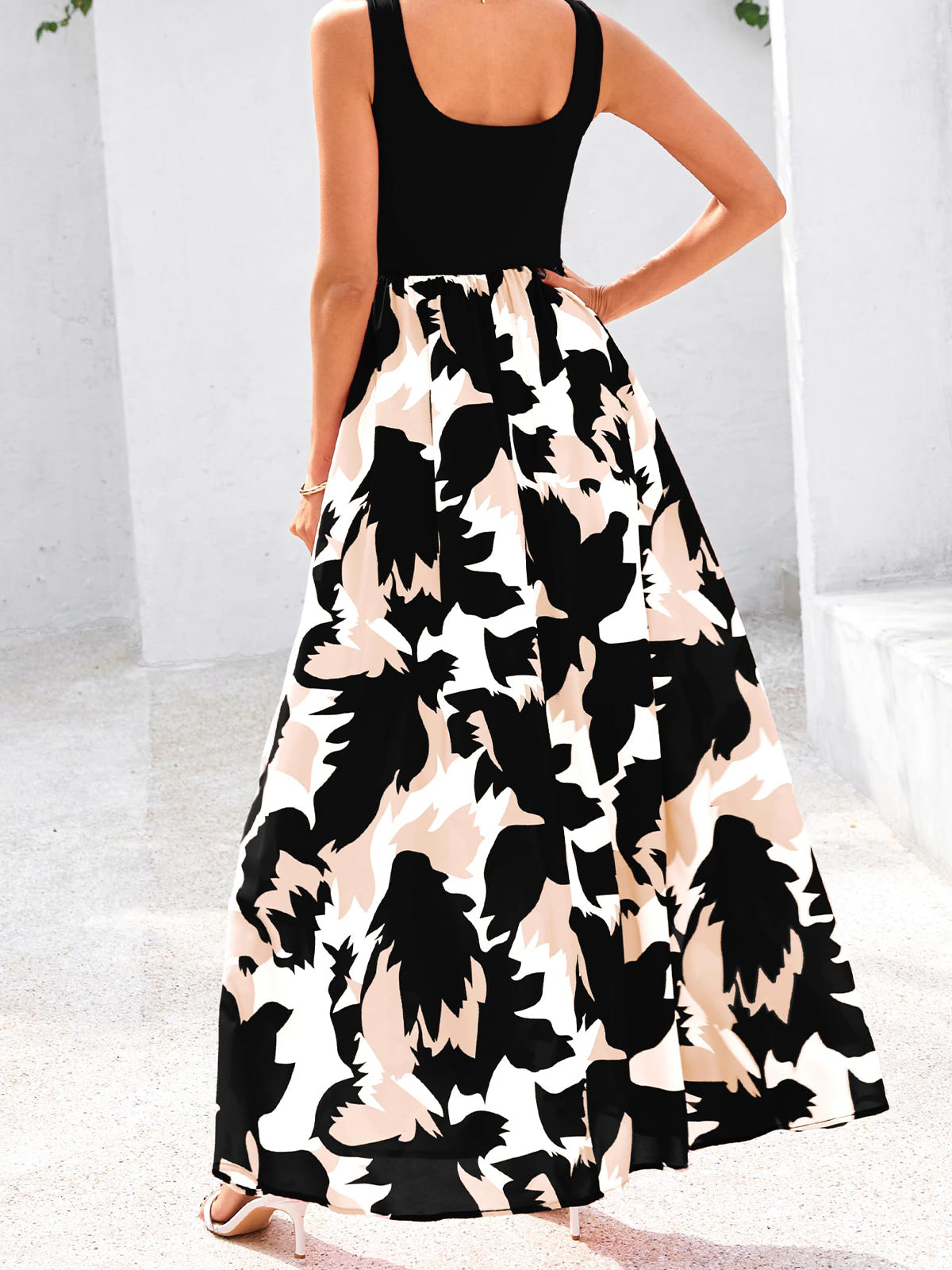 Square Neck Floral Tank Dress