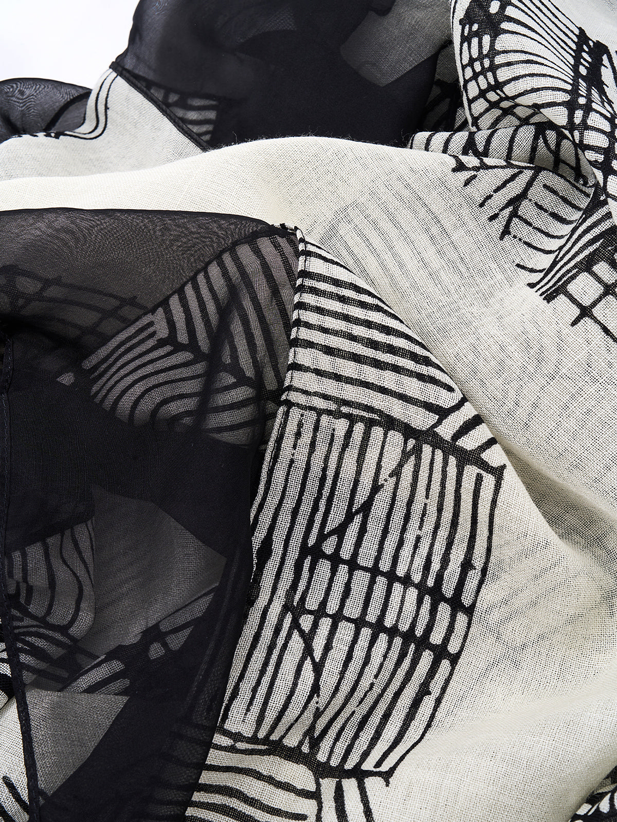 Stripe Print Silk Scarf