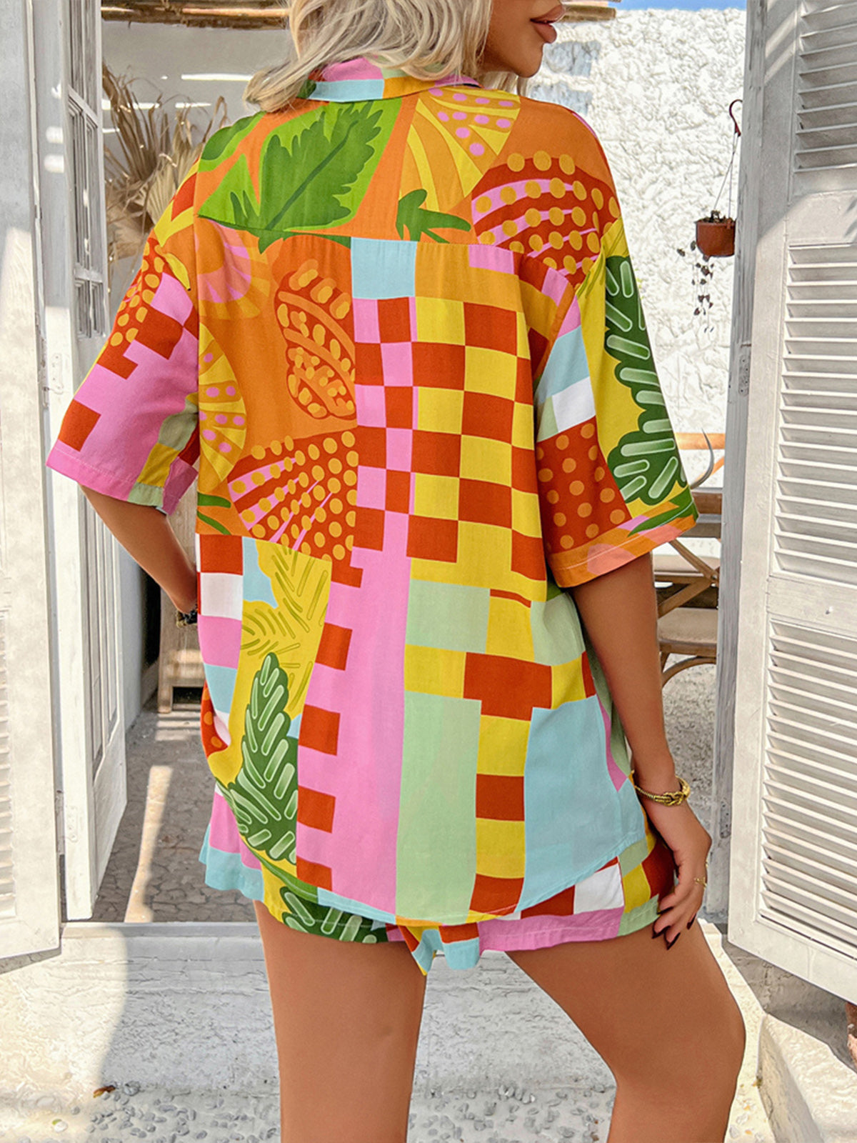 Bohemian Printed Shorts Suit
