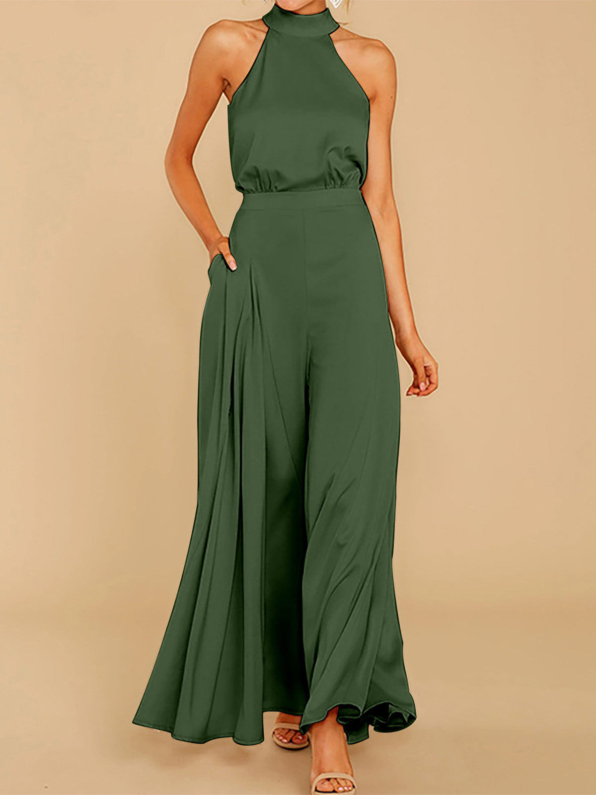 Sleeveless Strapless High Waisted Jumpsuit