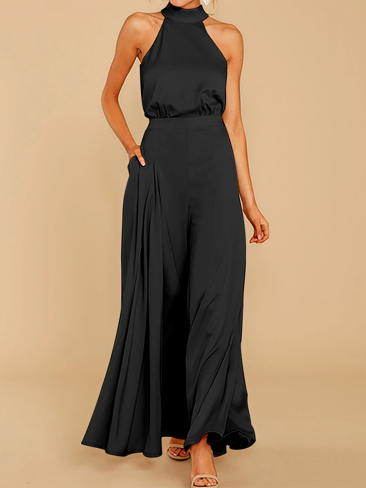 Sleeveless Strapless High Waisted Jumpsuit
