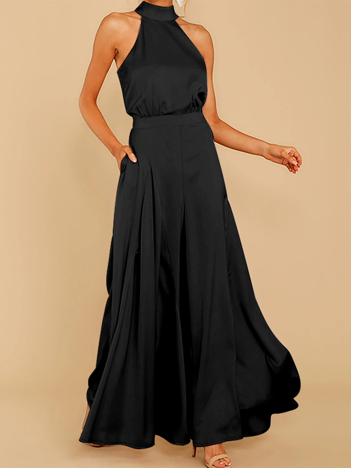 Sleeveless Strapless High Waisted Jumpsuit
