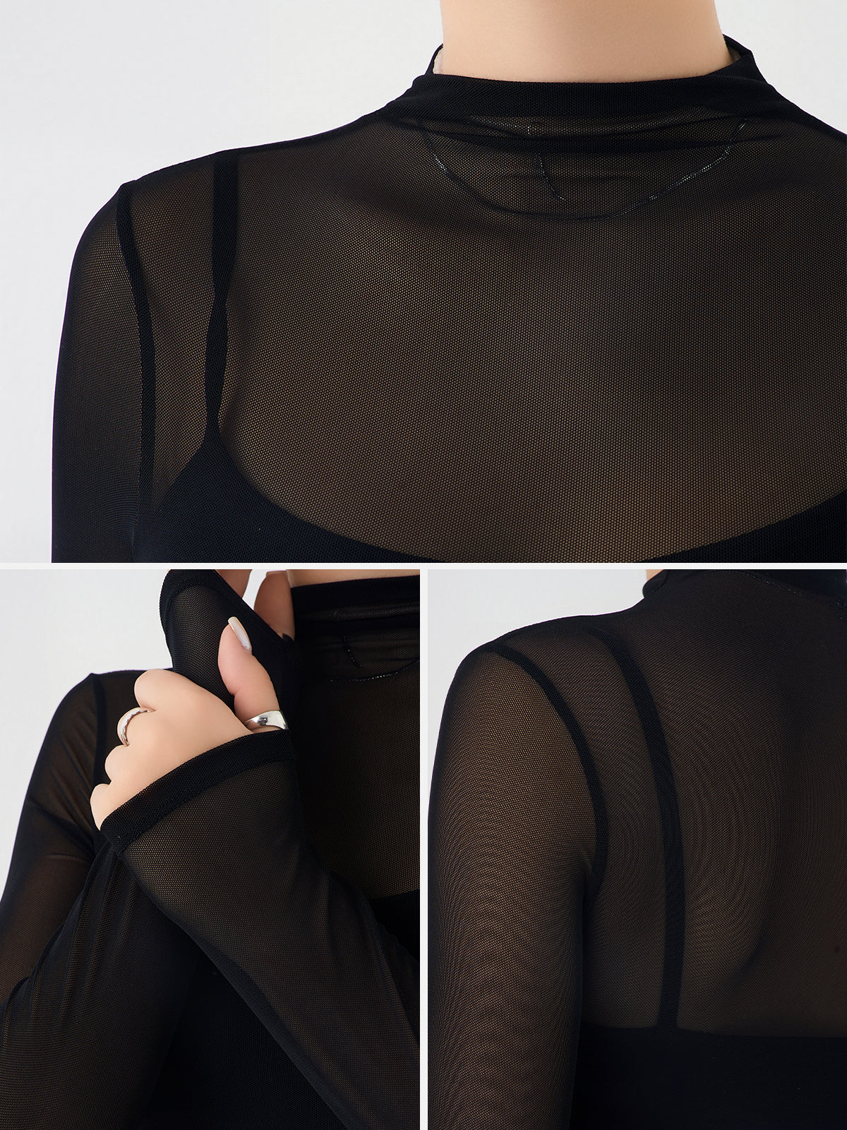 Mesh False Two Piece Top