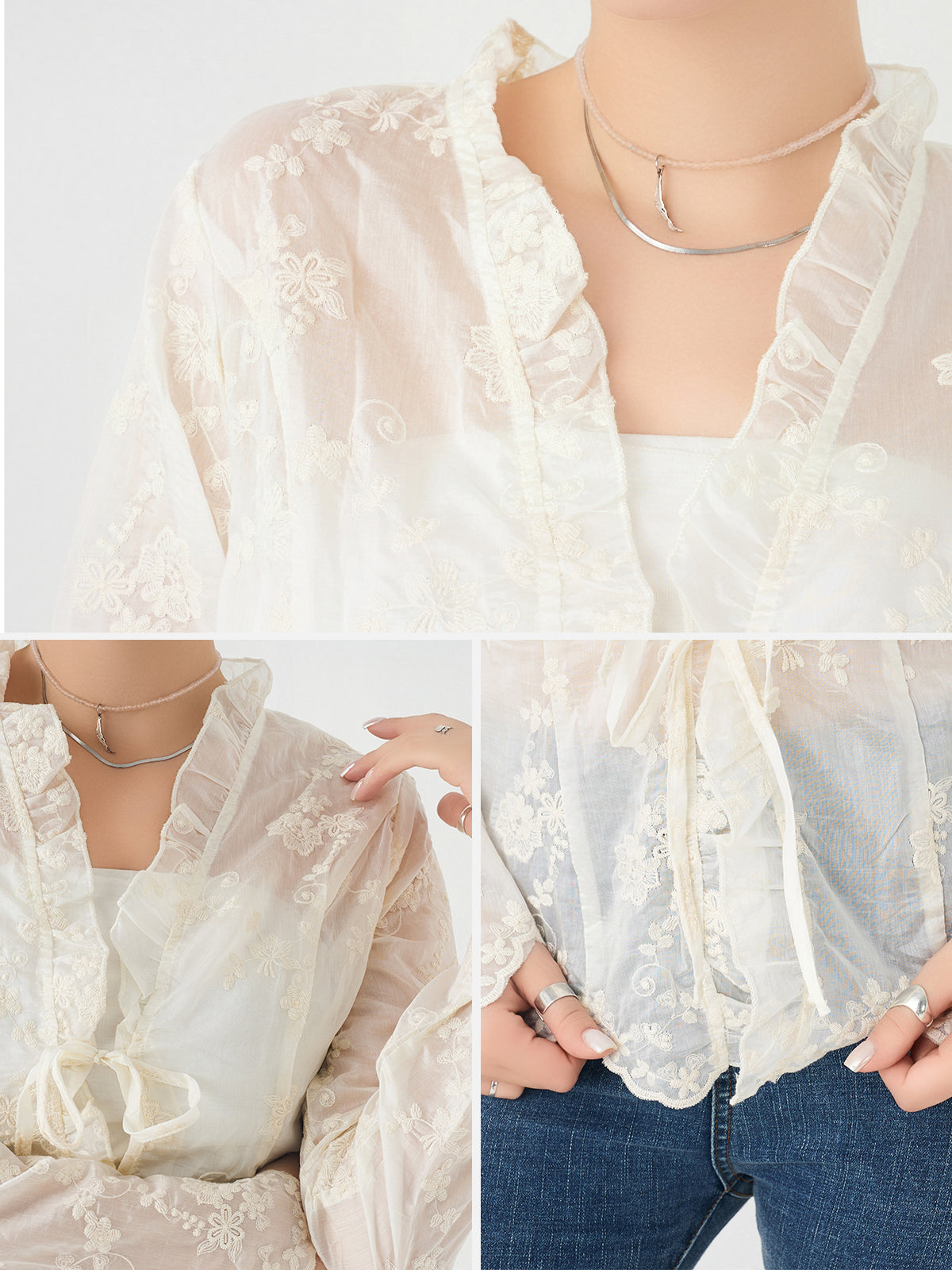 Embroidered V-Neck Shirt