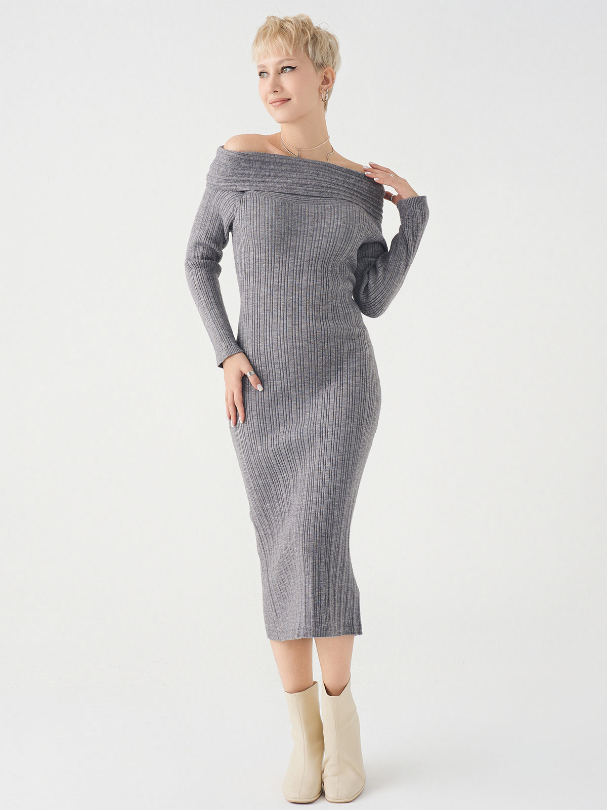 Off  The Shoulder Knit  Dress