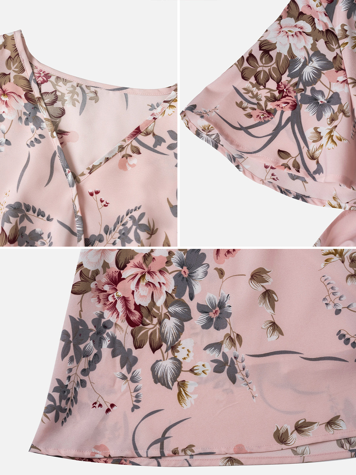 Floral Print V-Neck Midi Dress