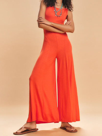Backless Wide Leg Jumpsuit