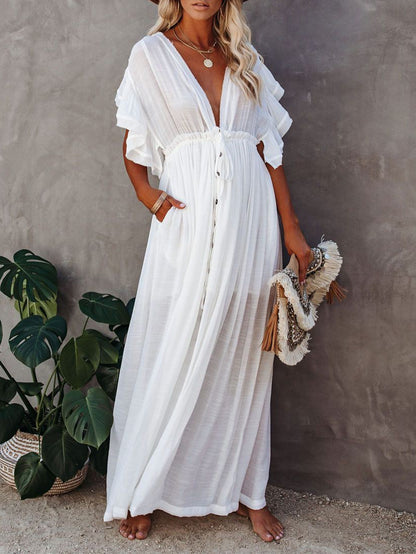 Drawstring Beach Cover-up