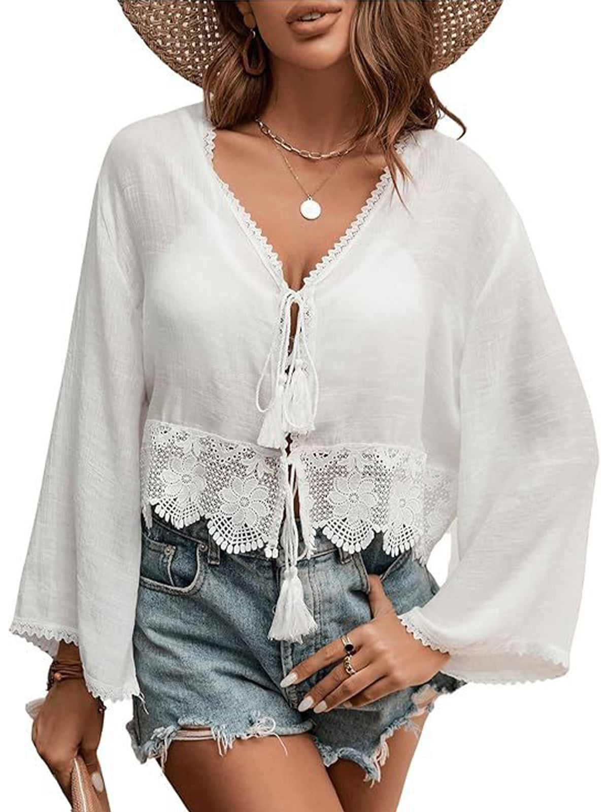 Lace Bell Sleeve Cover-up