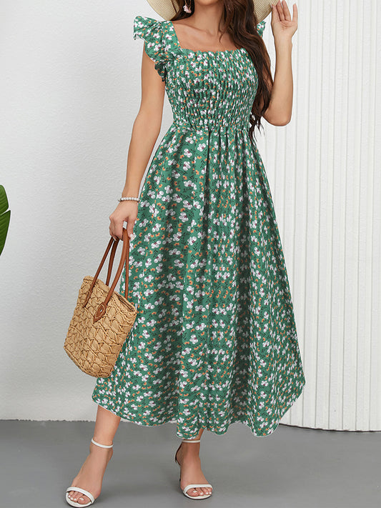 Floral Flutter Sleeve Dress