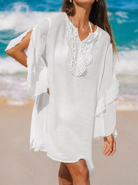 Lace Flutter Sleeve Cover-up
