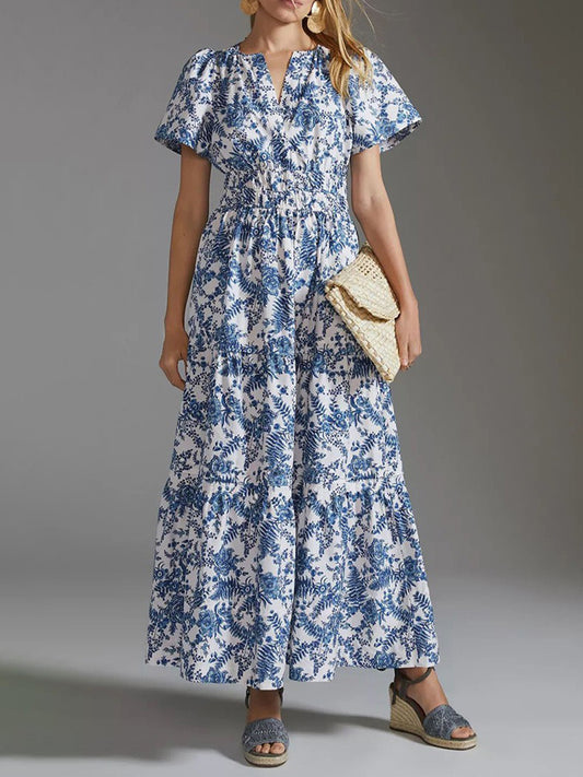 Floral Print Elastic Dress