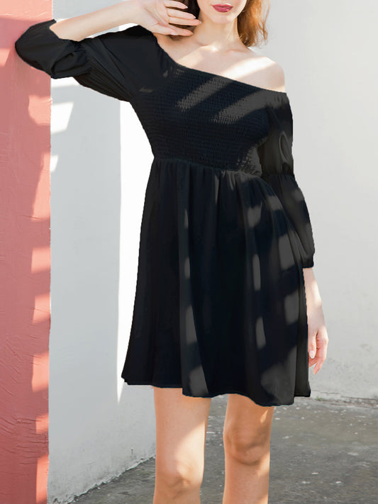Off Shoulder Square Neck Dress