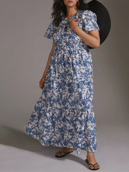 Floral Print Elastic Dress