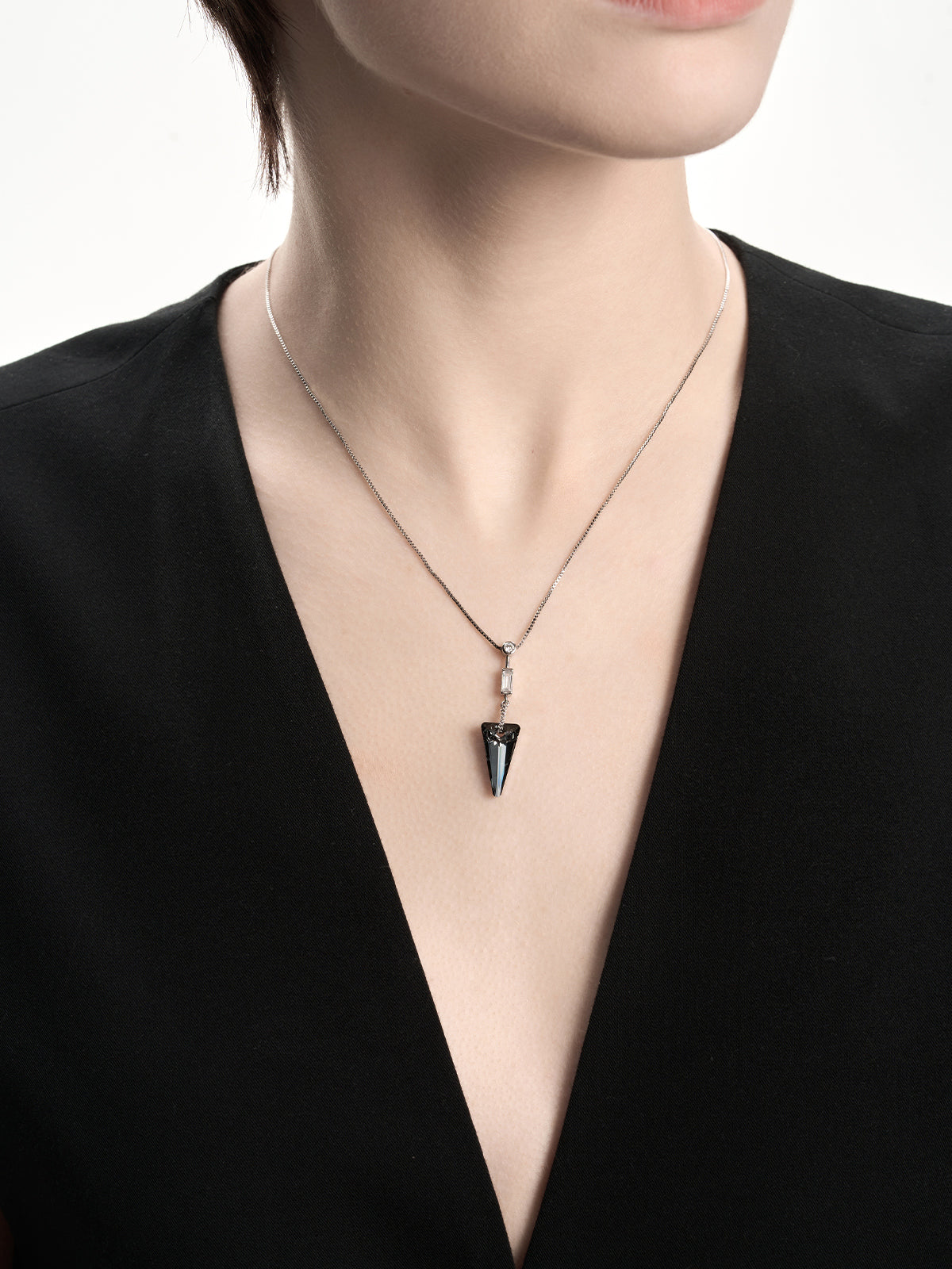 Arrow Triangle Crystal Necklace