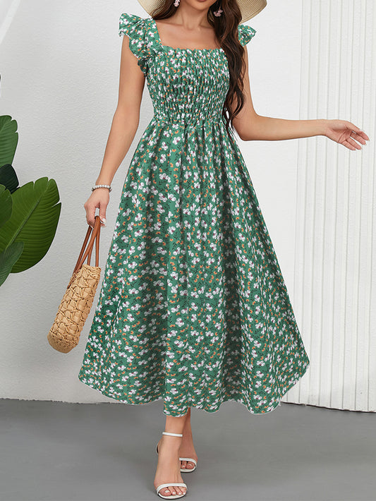Floral Flutter Sleeve Dress