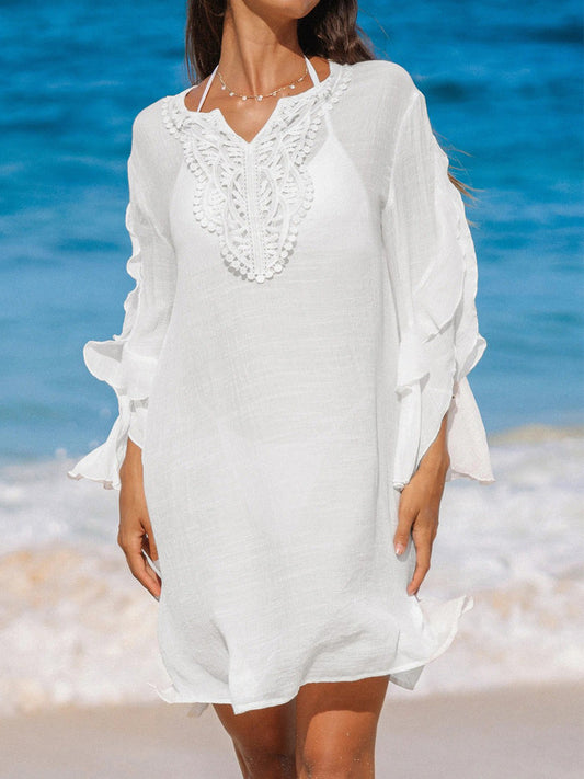 Lace Flutter Sleeve Cover-up