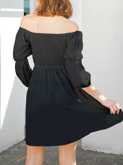 Off Shoulder Square Neck Dress