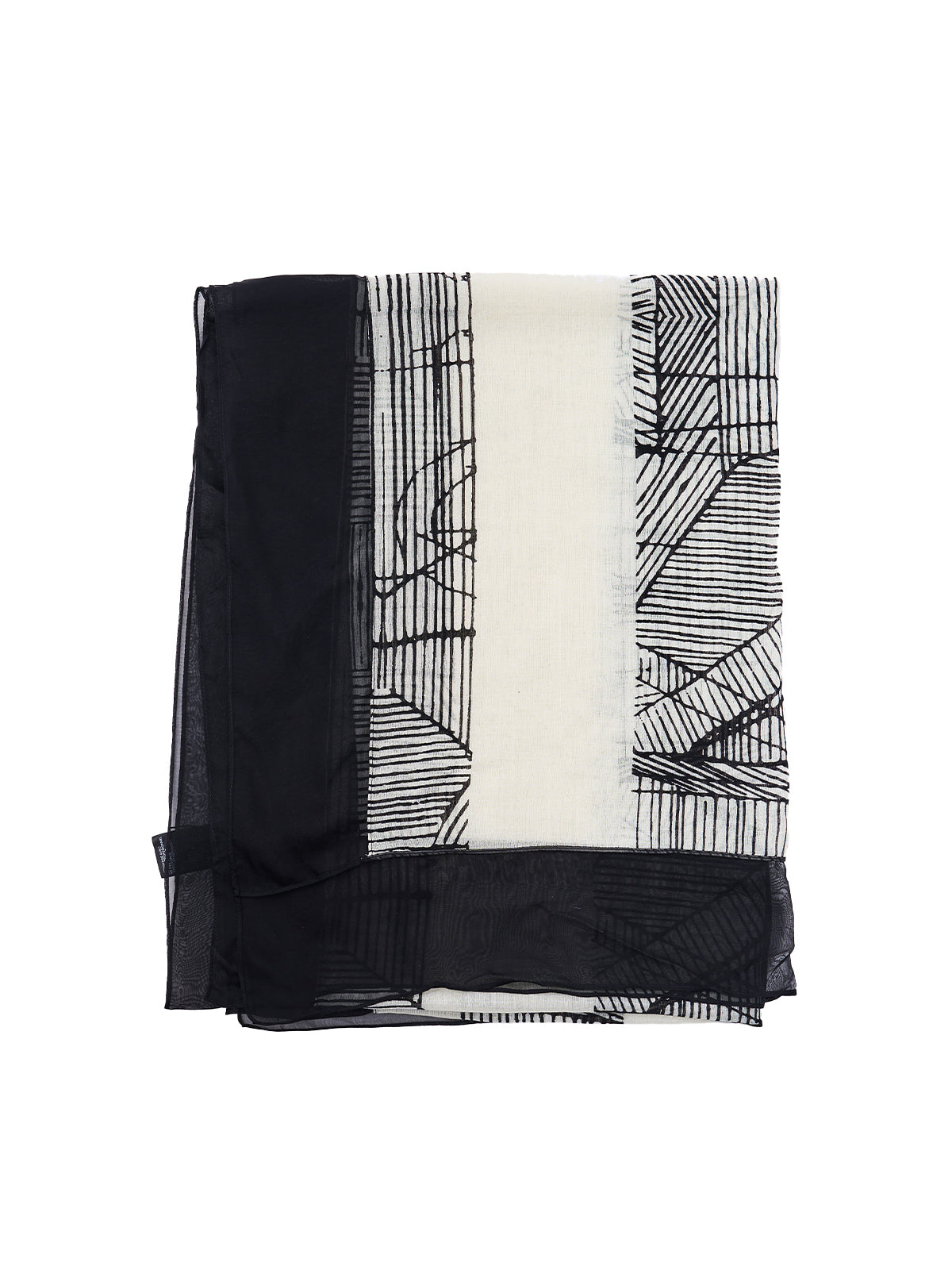 Stripe Print Silk Scarf