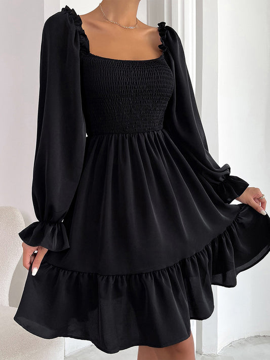 Smocked Ruffled  Mini Dress