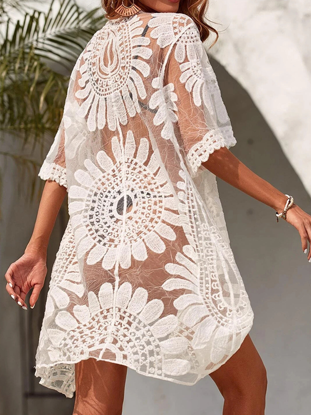 Lace Embroidered Bikini Cover-up