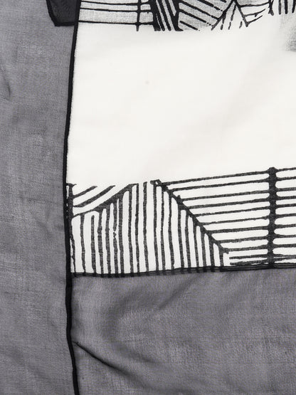 Stripe Print Silk Scarf