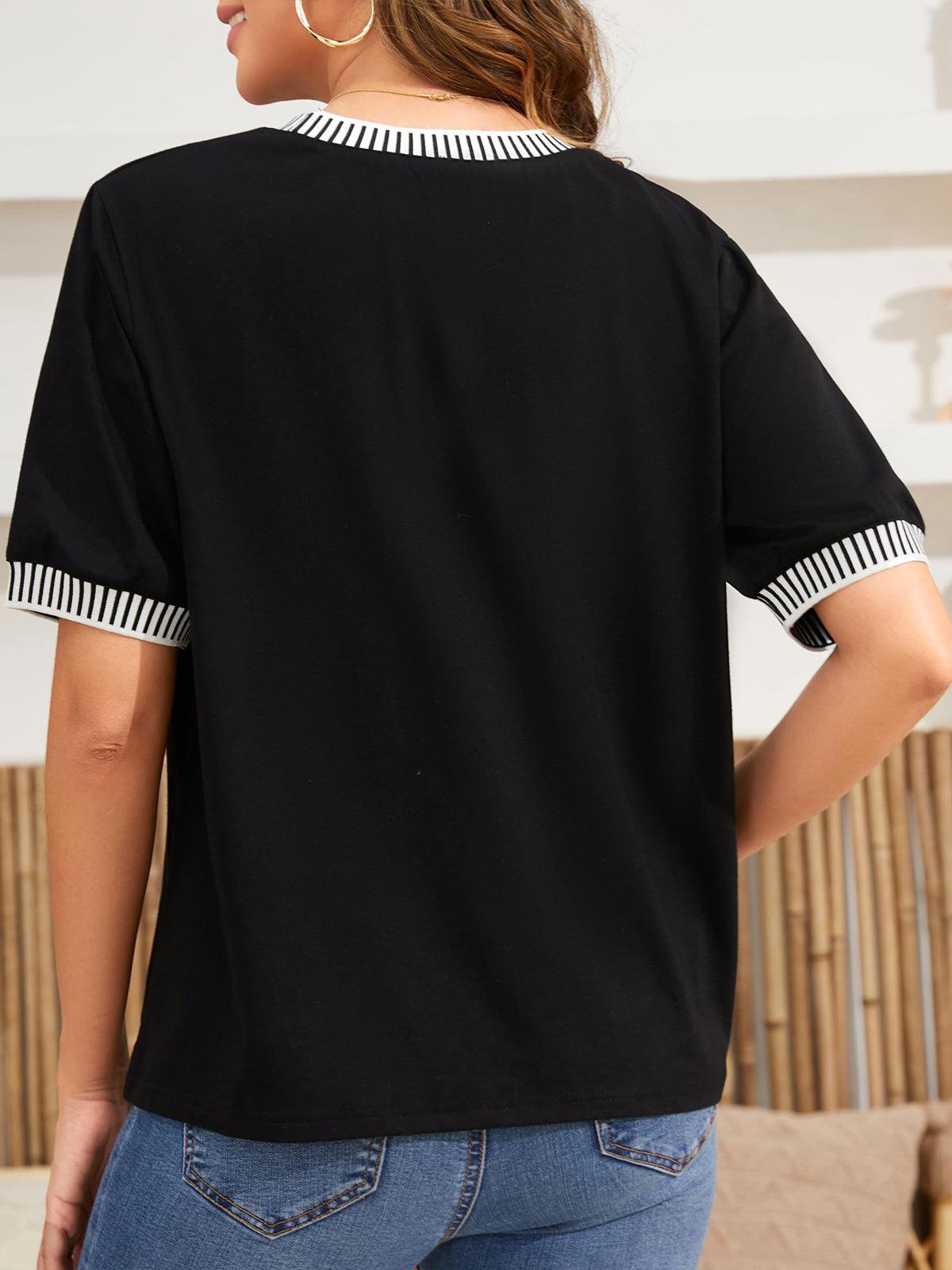 Contrast Crew Neck T-Shirt