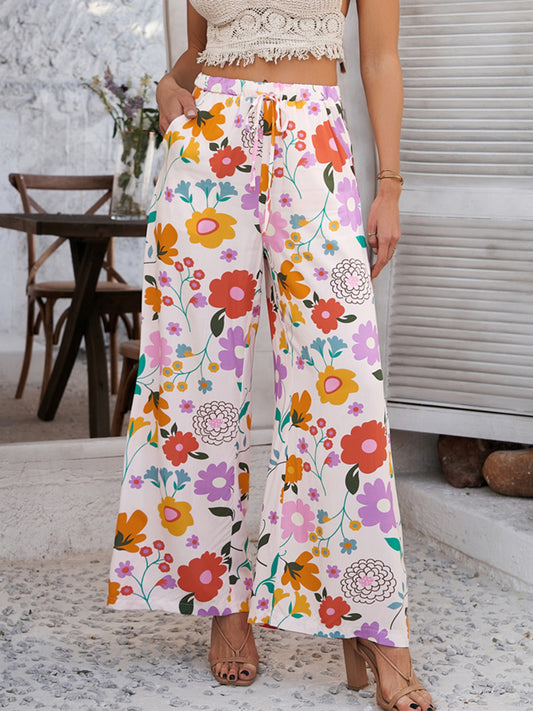 Bohemian Floral Wide Leg Pants