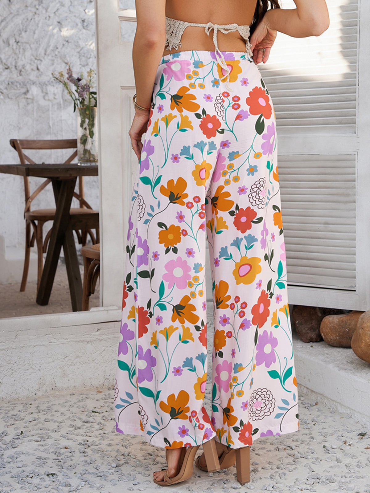Bohemian Floral Wide Leg Pants
