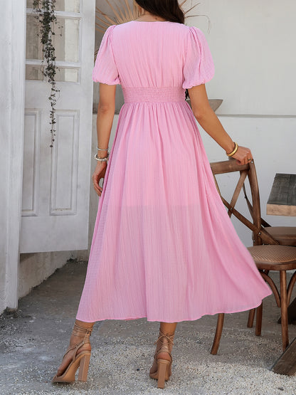 V Neck Slit Dress
