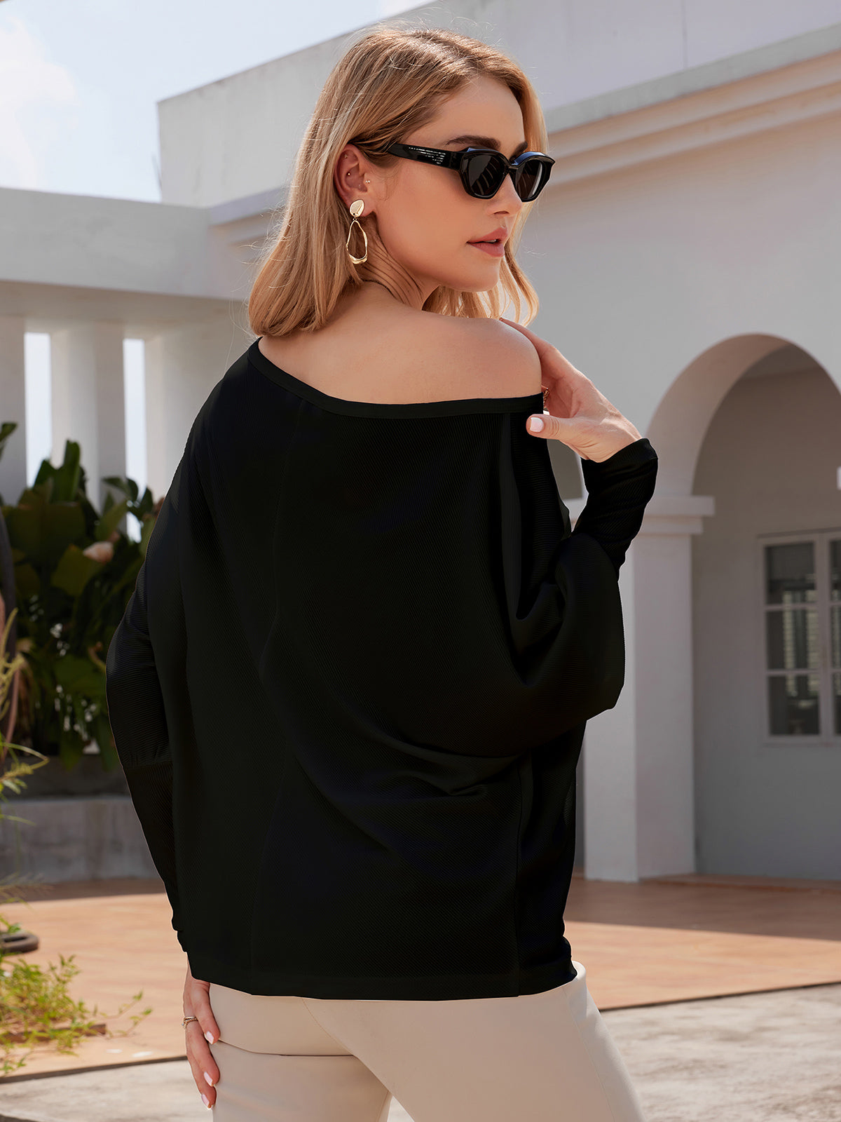 Solid Dolman Sleeve T-Shirt