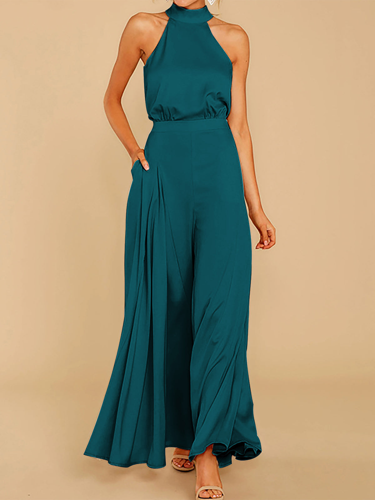 Sleeveless Strapless High Waisted Jumpsuit