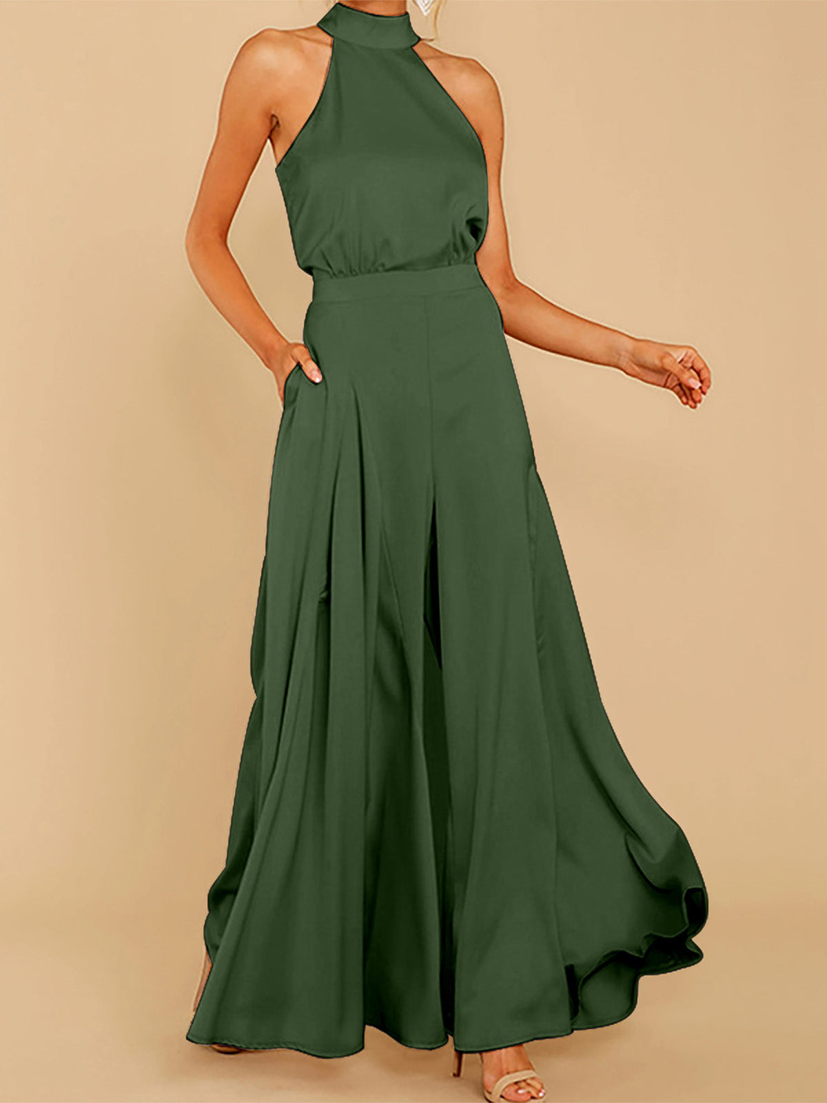 Sleeveless Strapless High Waisted Jumpsuit