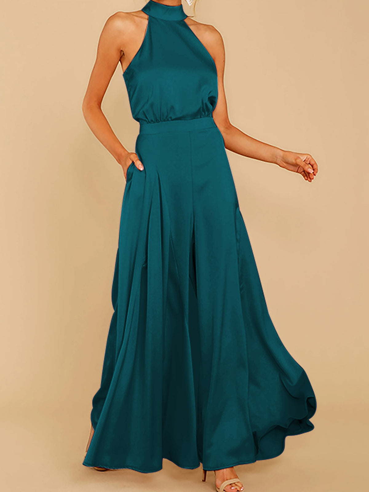 Sleeveless Strapless High Waisted Jumpsuit
