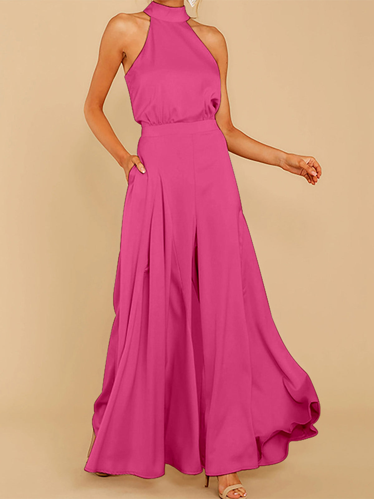 Sleeveless Strapless High Waisted Jumpsuit