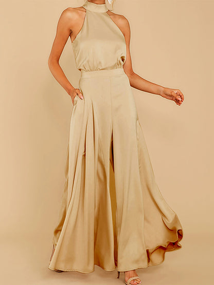 Sleeveless Strapless High Waisted Jumpsuit