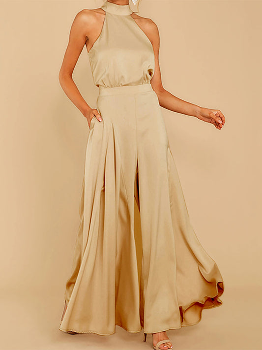 Sleeveless Strapless High Waisted Jumpsuit