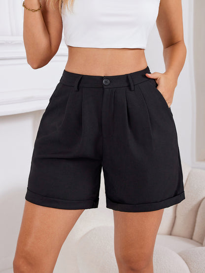Pleat Wide Leg Shorts