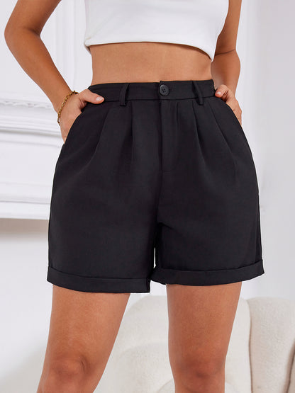 Pleat Wide Leg Shorts