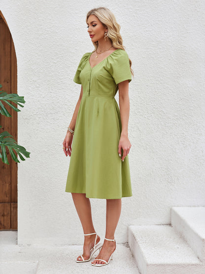 Solid Color Breathable Dress