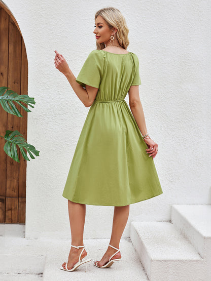 Solid Color Breathable Dress