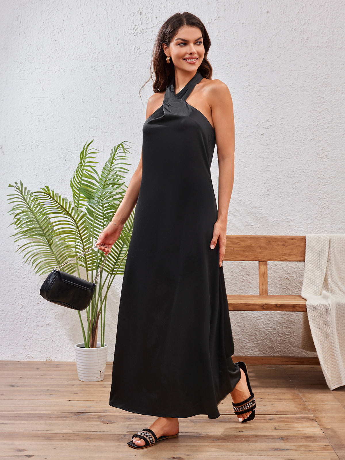 Halter Neck Maxi Gown Dress