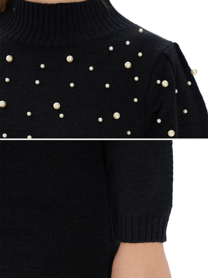 High Neck Wrap Hip Sweater Dress